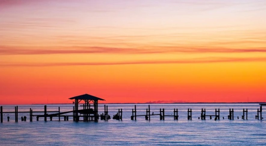 Sunrise over the pier